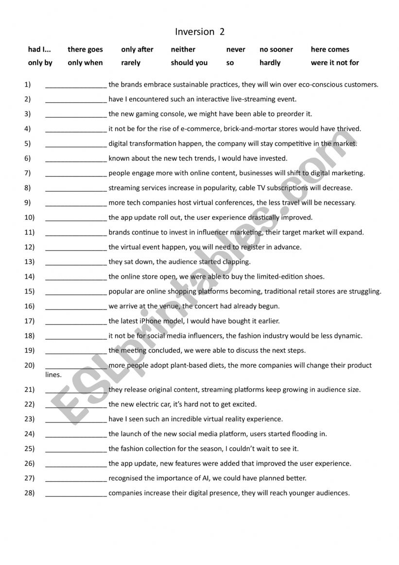 Inversion 2 worksheet