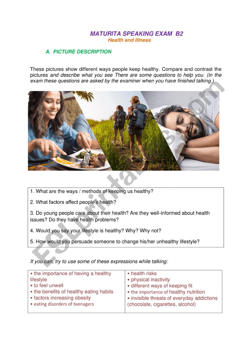 Picture desription worksheet