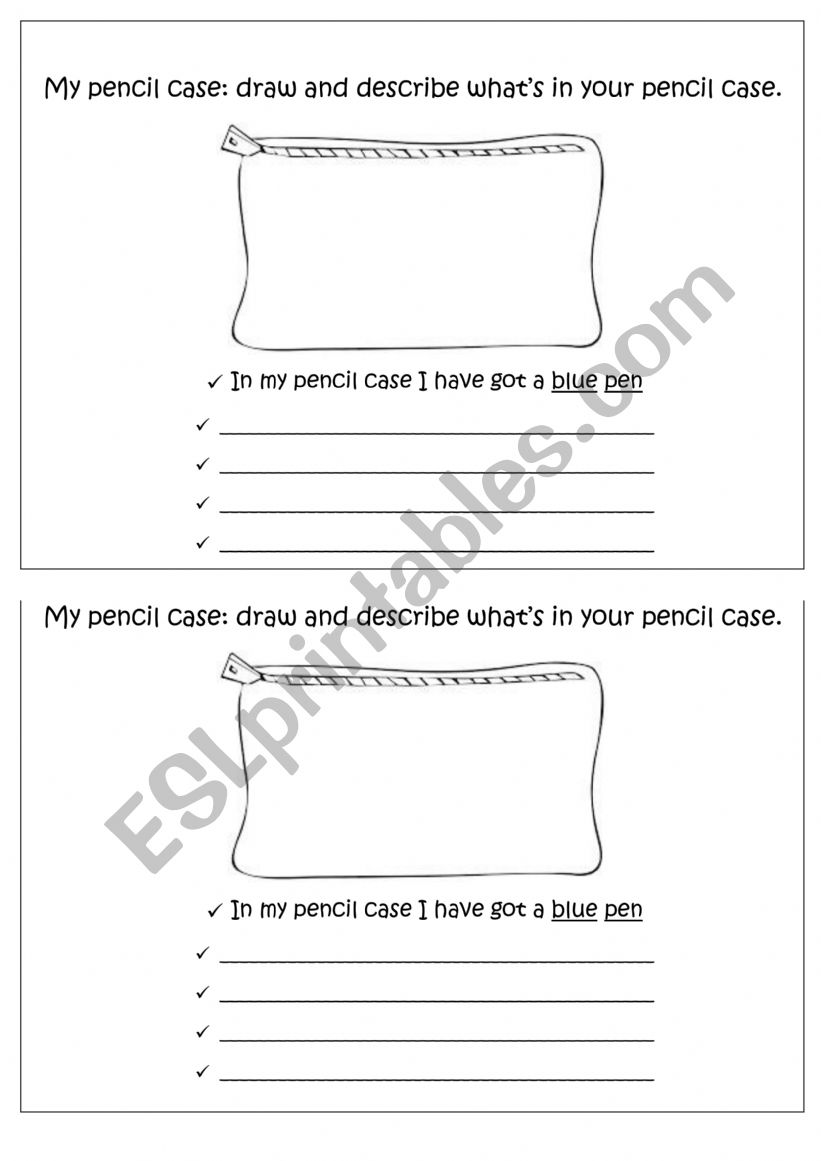 My Pencil Case worksheet