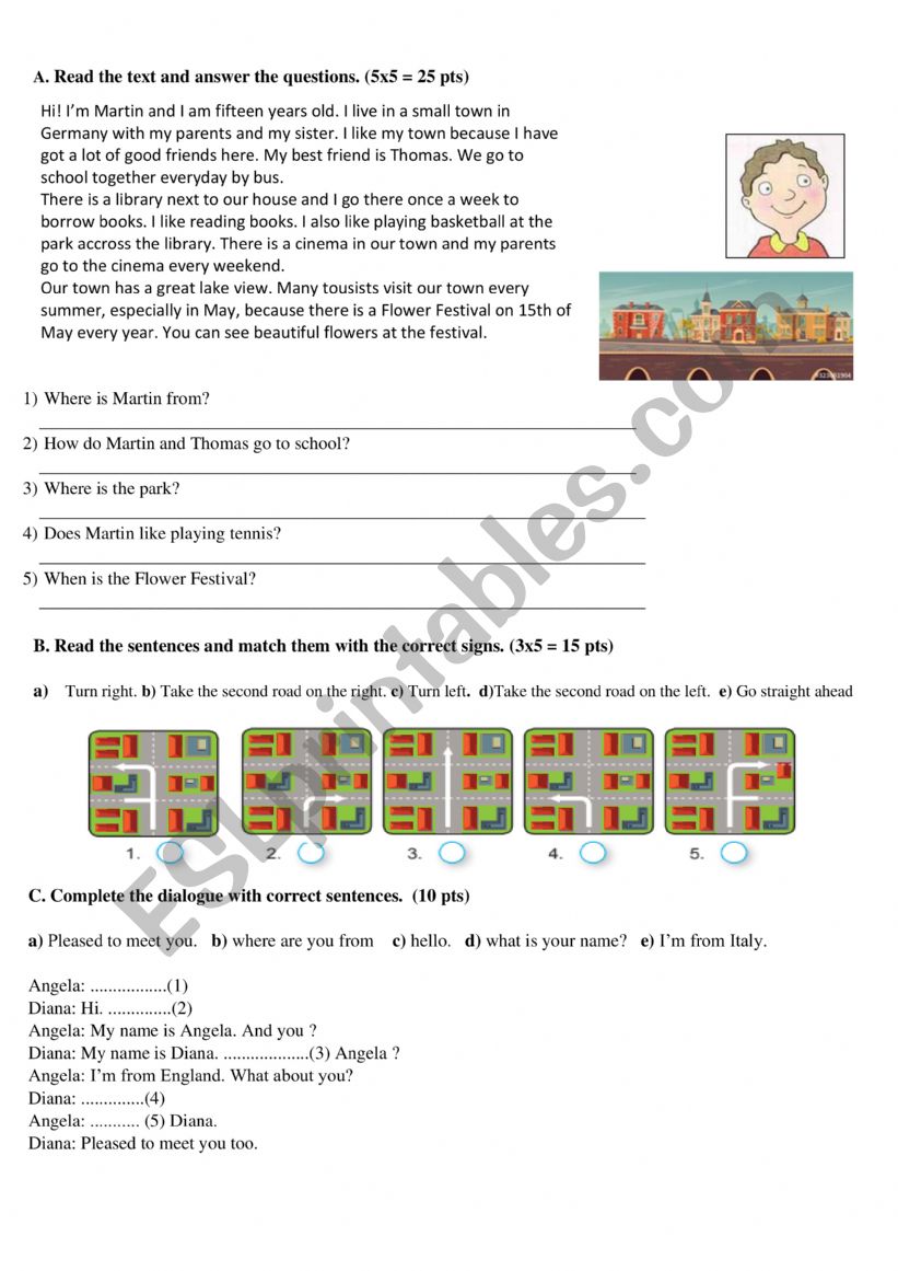 exam worksheet