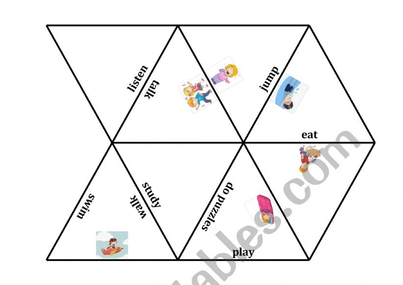 Action Verbs Tarsia Games worksheet