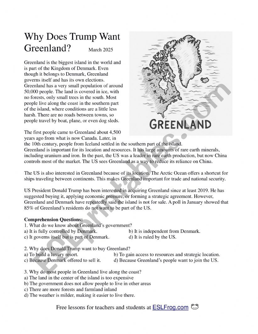 Why Does Trump Want Greenland? - Reading Lesson