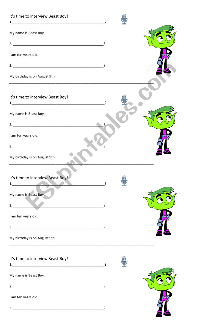 PERSONAL QUESTIONS worksheet