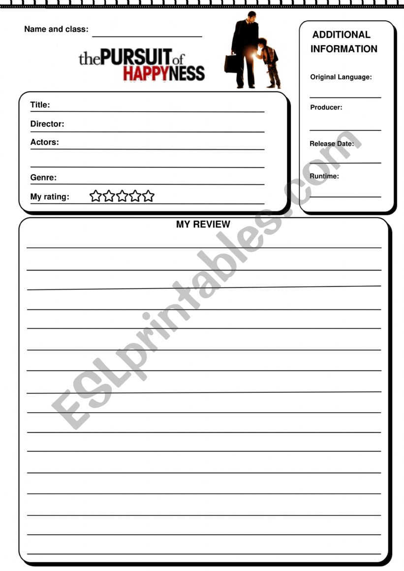Pursuit of happyness moview review template