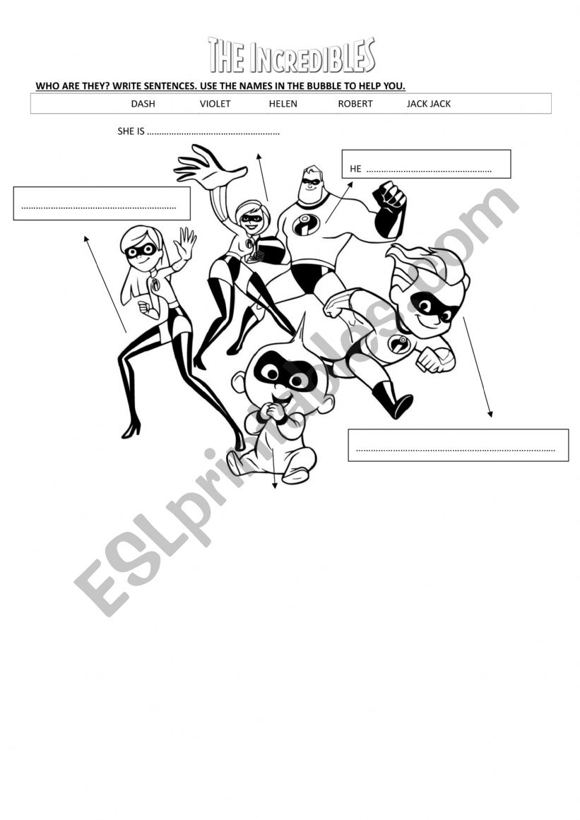 Personal pronouns- the incredibles