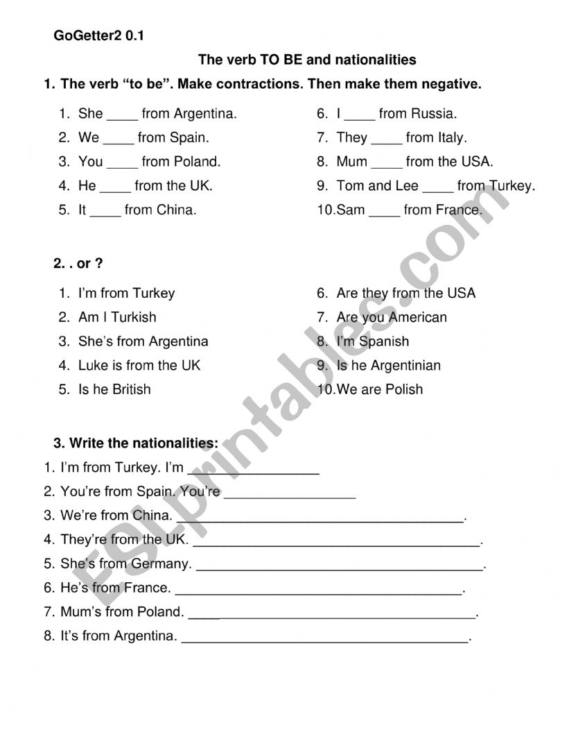 to be, nationalities, GoGetter2 unit0.2