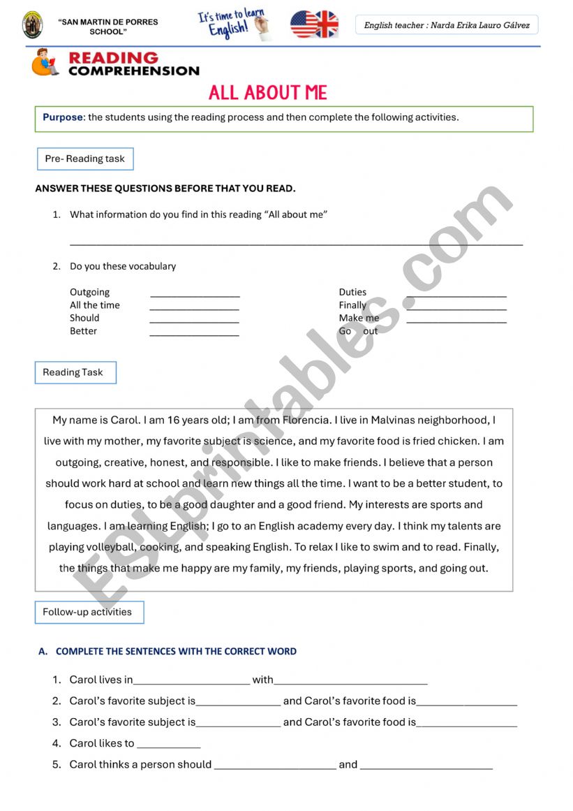 Reading evaluation about personal information