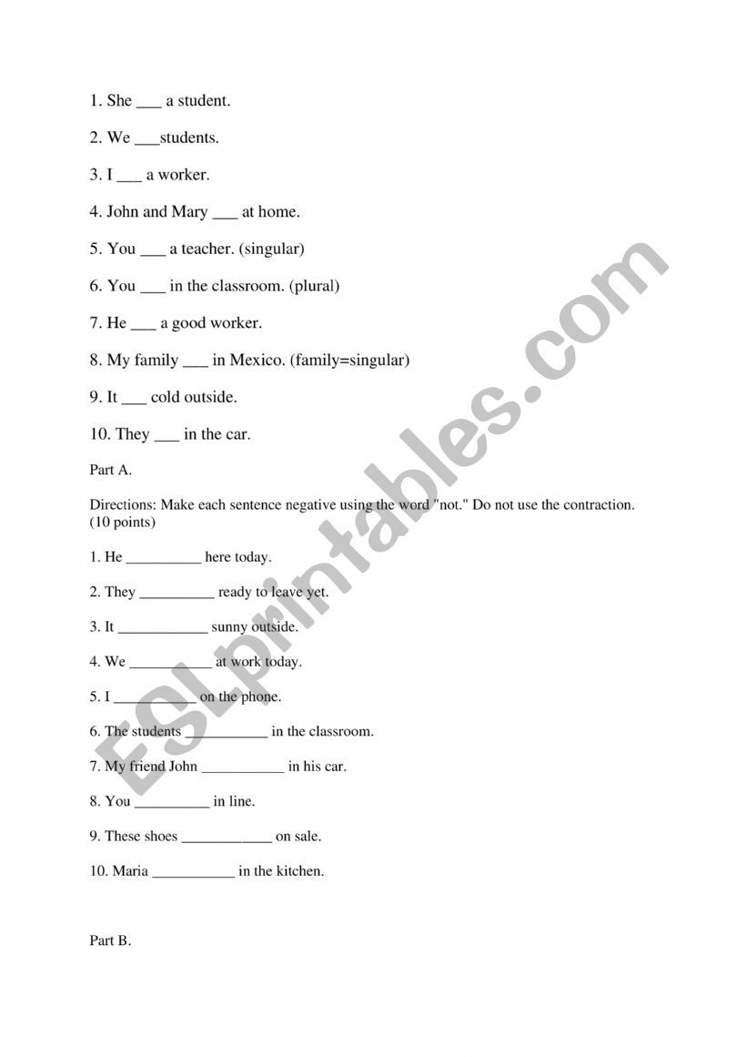 to be worksheet