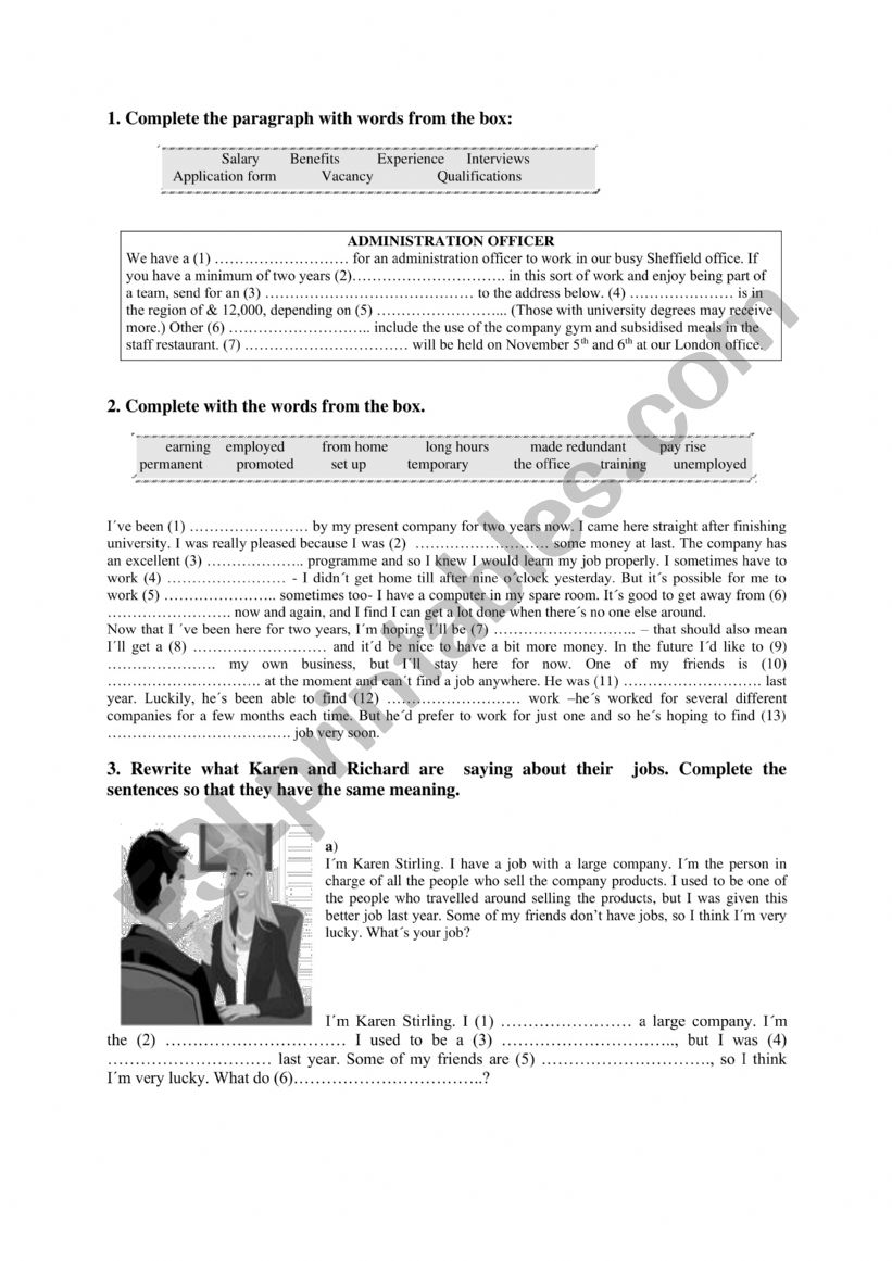 business english tasks worksheet