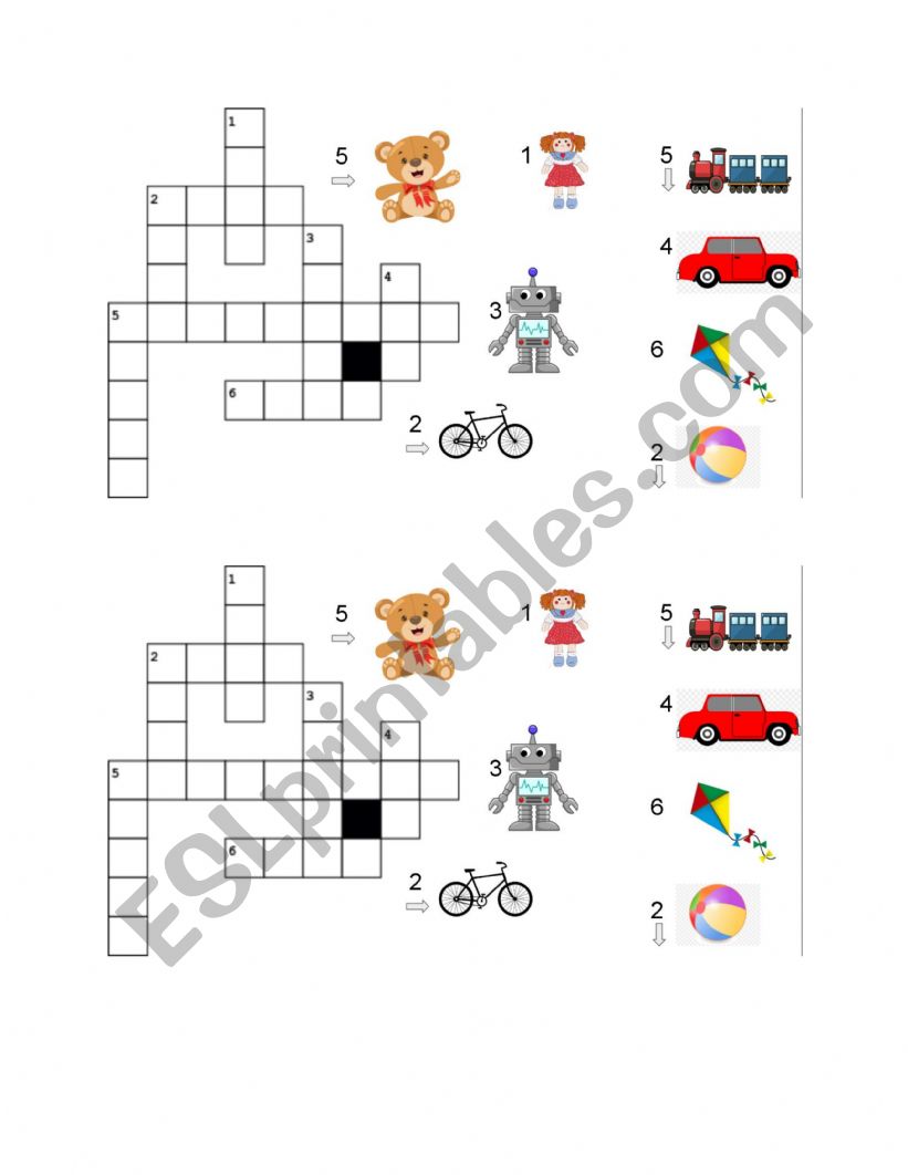 Crossword Toys Vocabulary worksheet