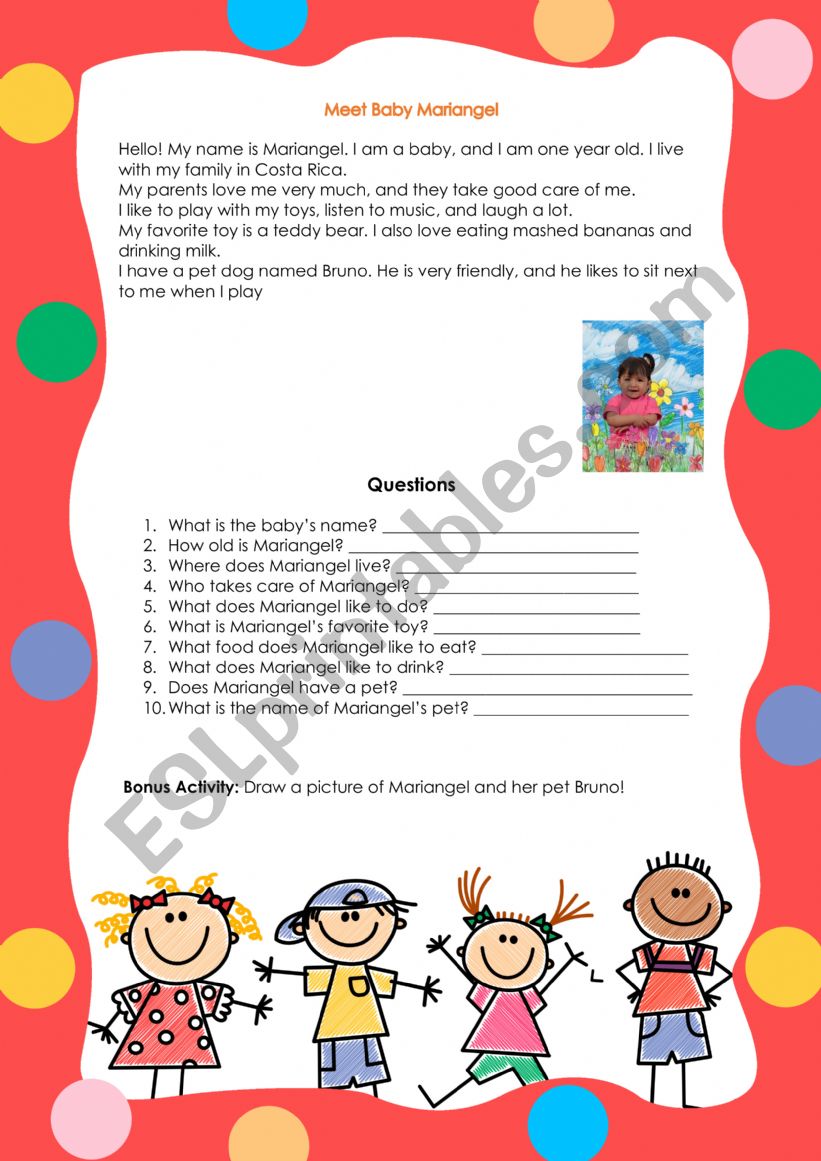 MEET MARIANGEL worksheet