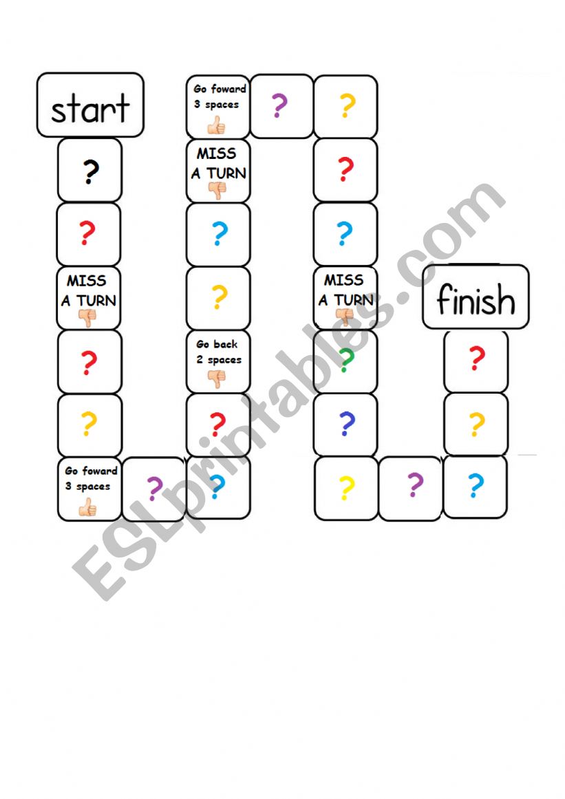 BOARD GAME QUESTIONS worksheet