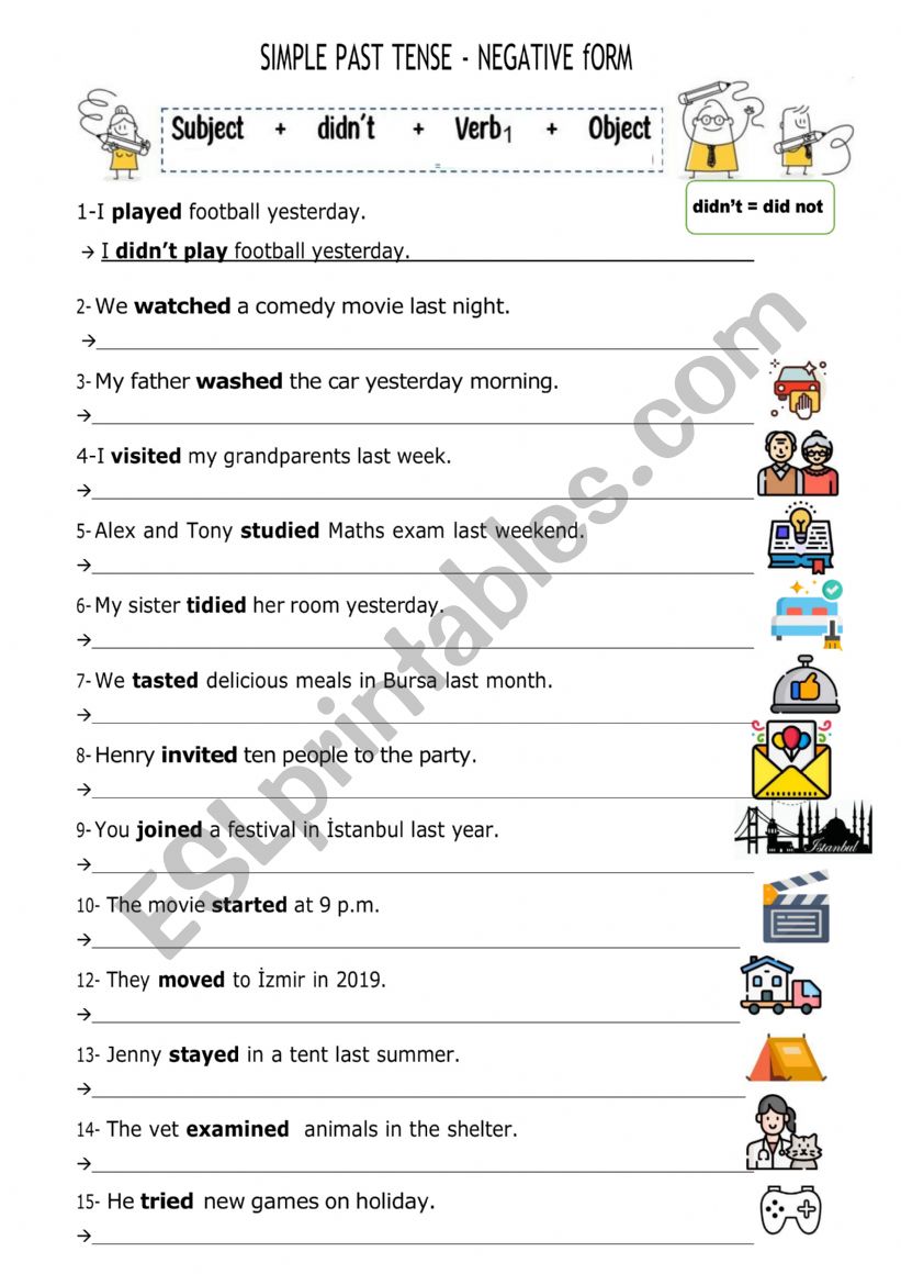 Simple Past Tense Negative & Question Forms