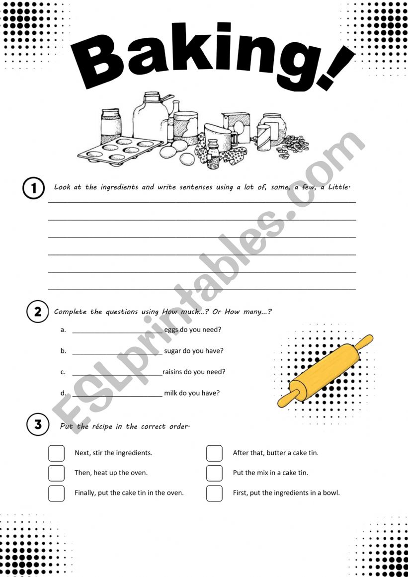 Baking! worksheet