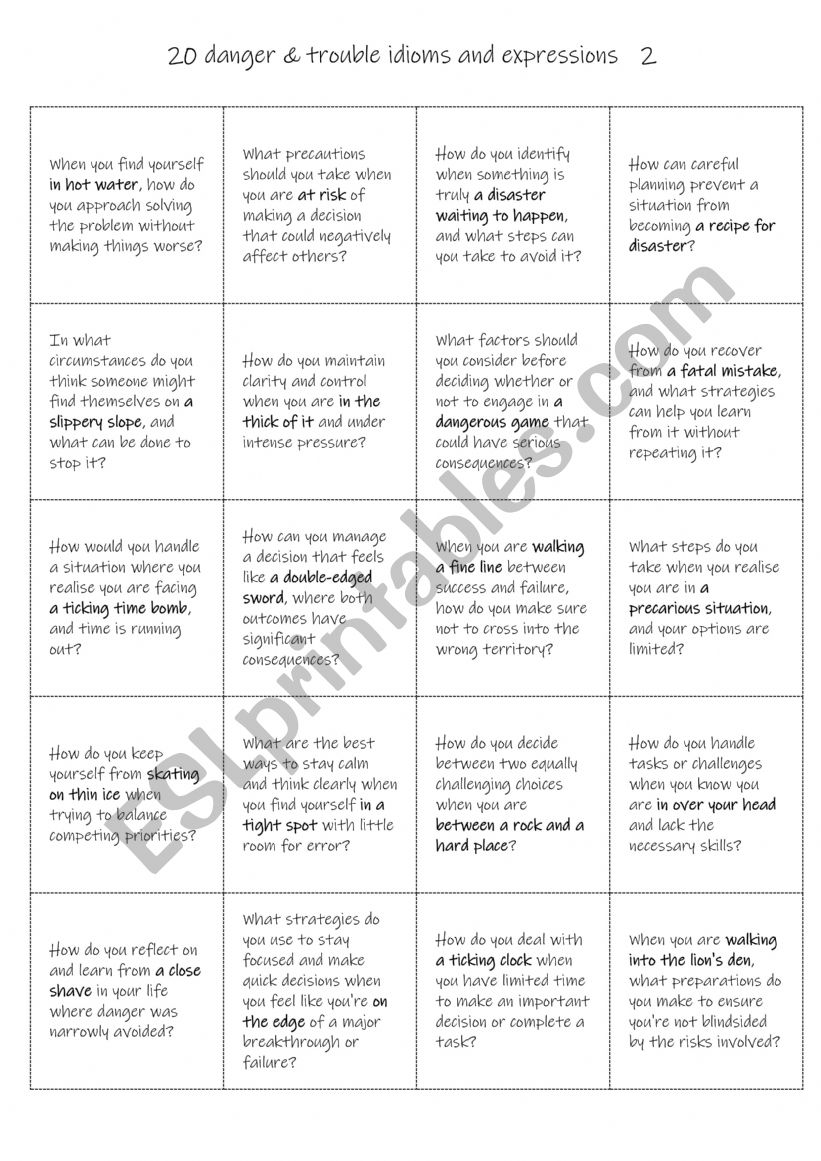 B1+-C1 20 danger & trouble idioms and expressions  2