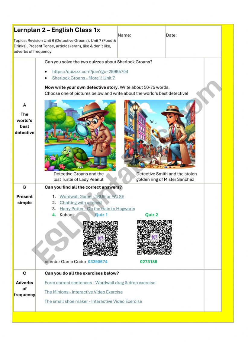 Self-study learning - present simple and adverbs of frequency