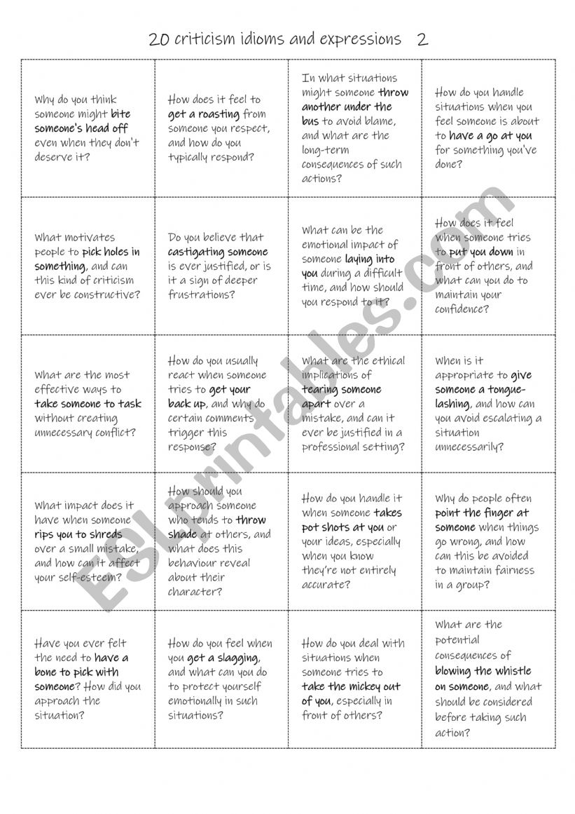 B1+-C1 20 criticism idioms and expressions 2 