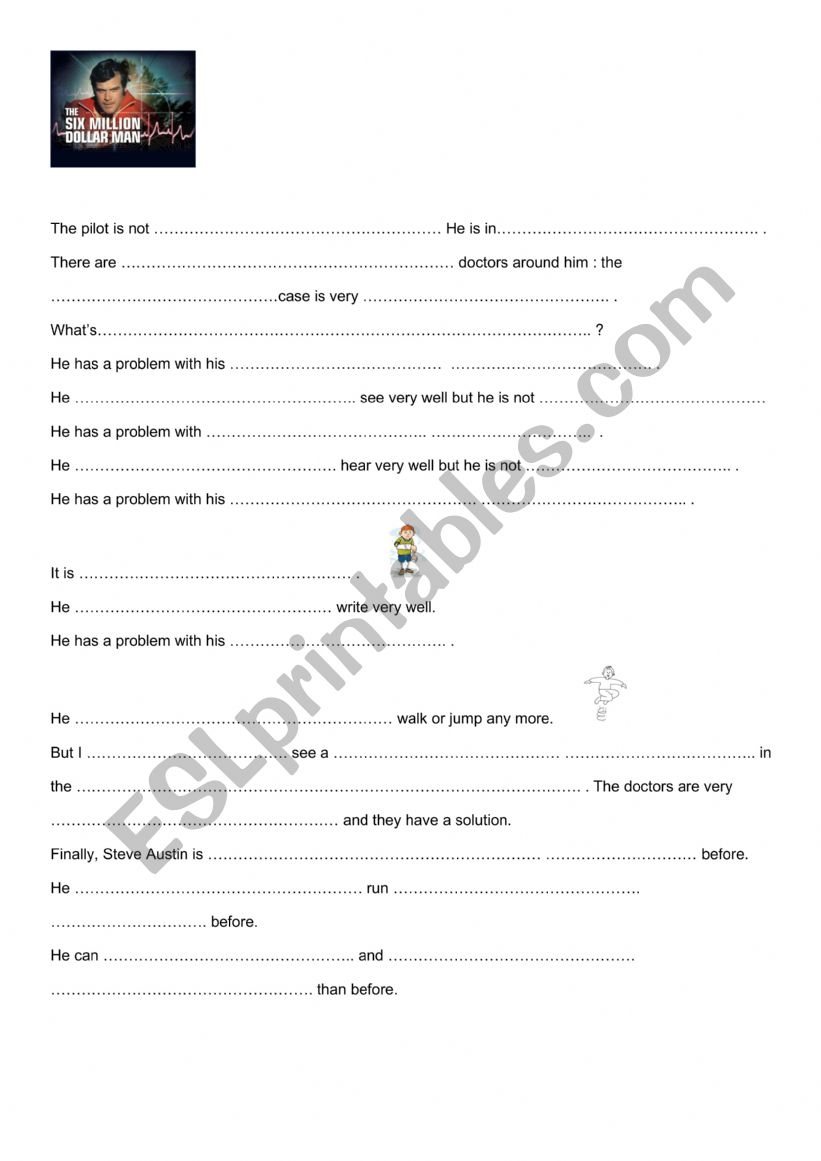 The 6 million dollar man worksheet