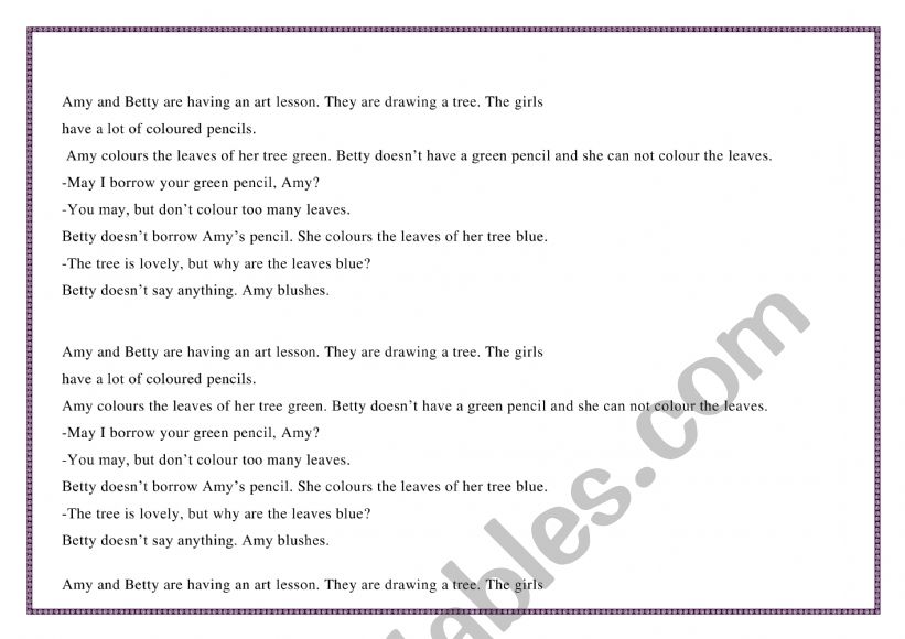 A friend in need, Lesson plan worksheet