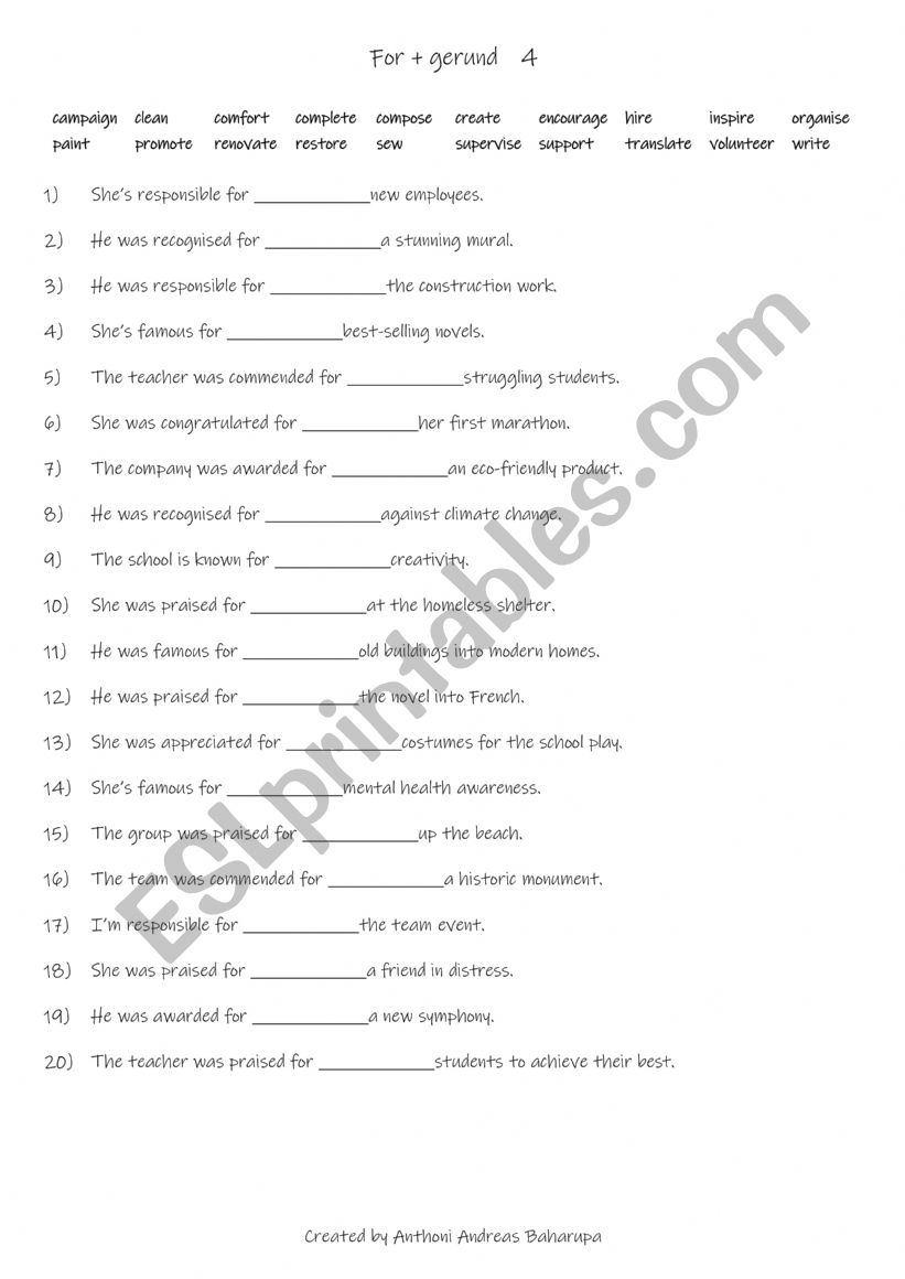 A2+-B1 For + gerund - reasons why we do something 4