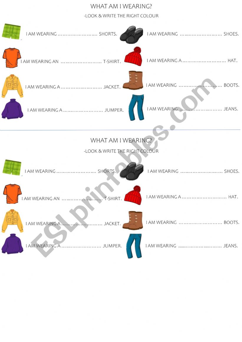 CLOTHES&COLORS worksheet