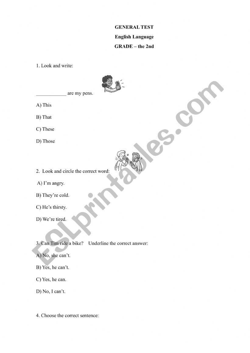 TESTING GRAMMAR worksheet