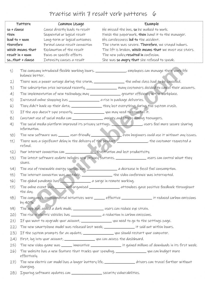 B1-B2 Practise with 7 result verb patterns  6
