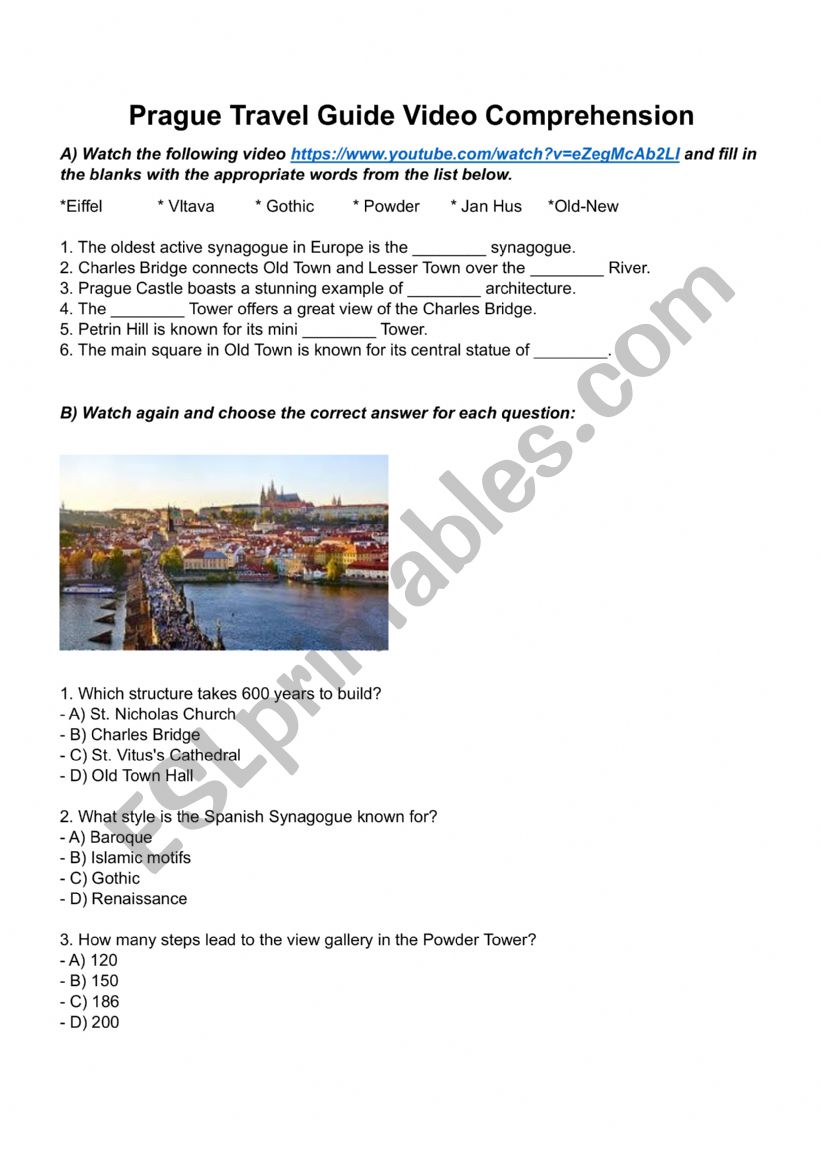 Prague Guide Video Comprehension