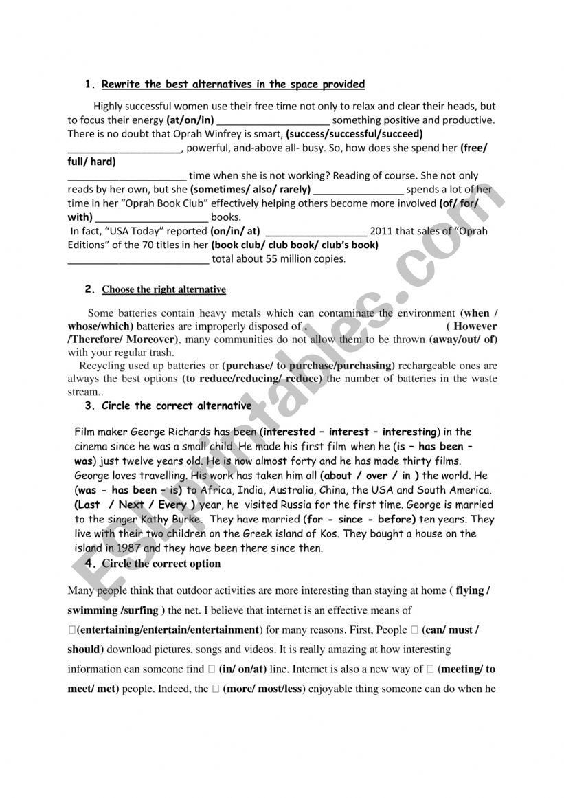 review tasks for 9th form term 3
