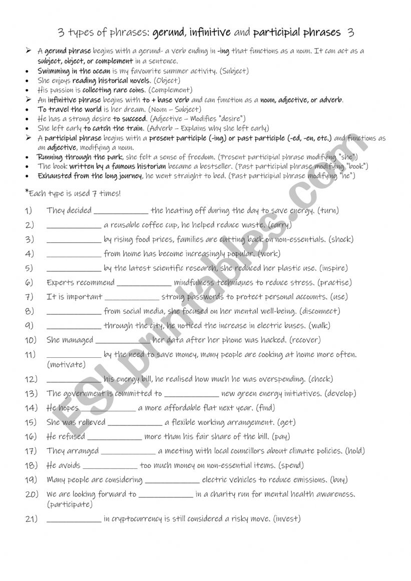 B1+-C1 3 types of phrases: gerund, infinitive and participial phrases 3