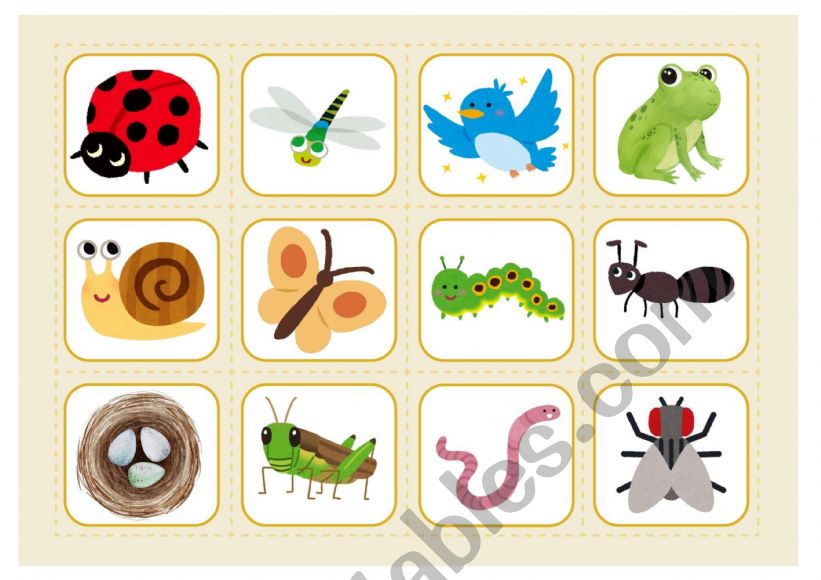Memory game worksheet