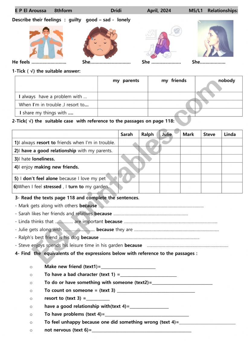 module 5 lesson 1 relationships
