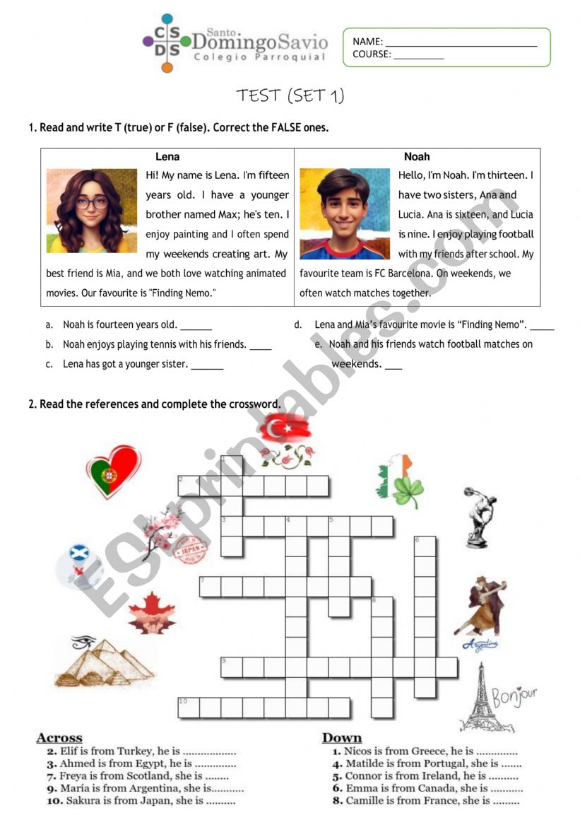 Verb to be tests (2 sets) worksheet