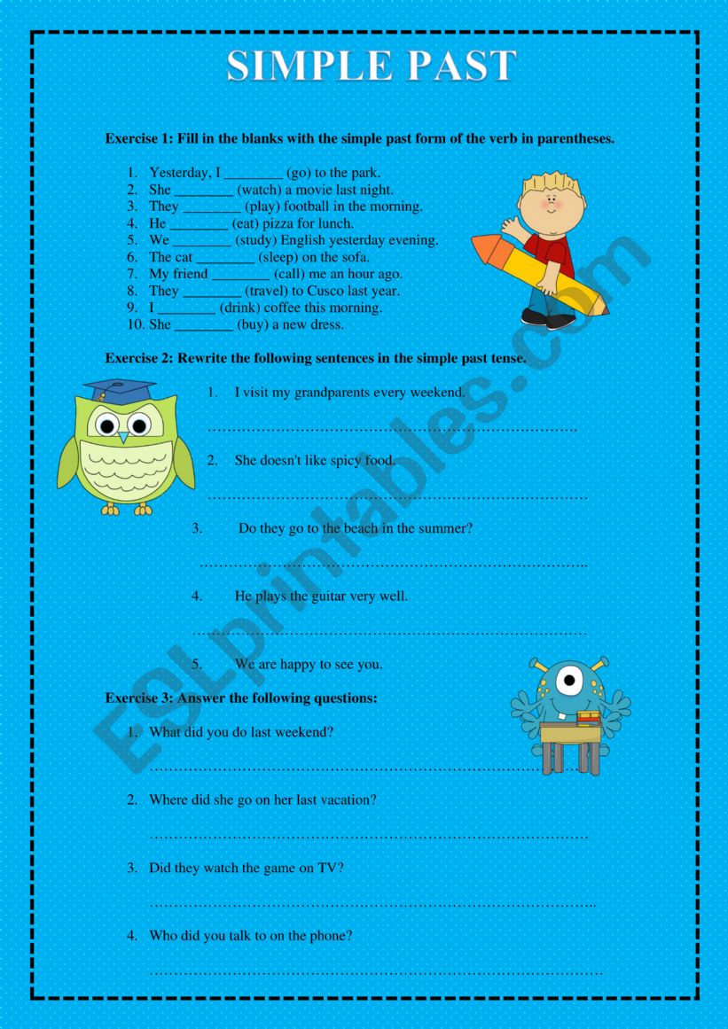 SIMPLE PAST worksheet