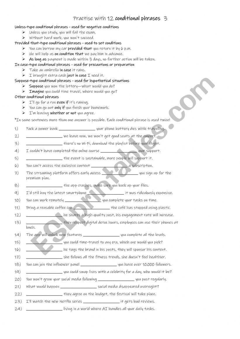 A2+-B1 Practise with 12 conditional phrases 3