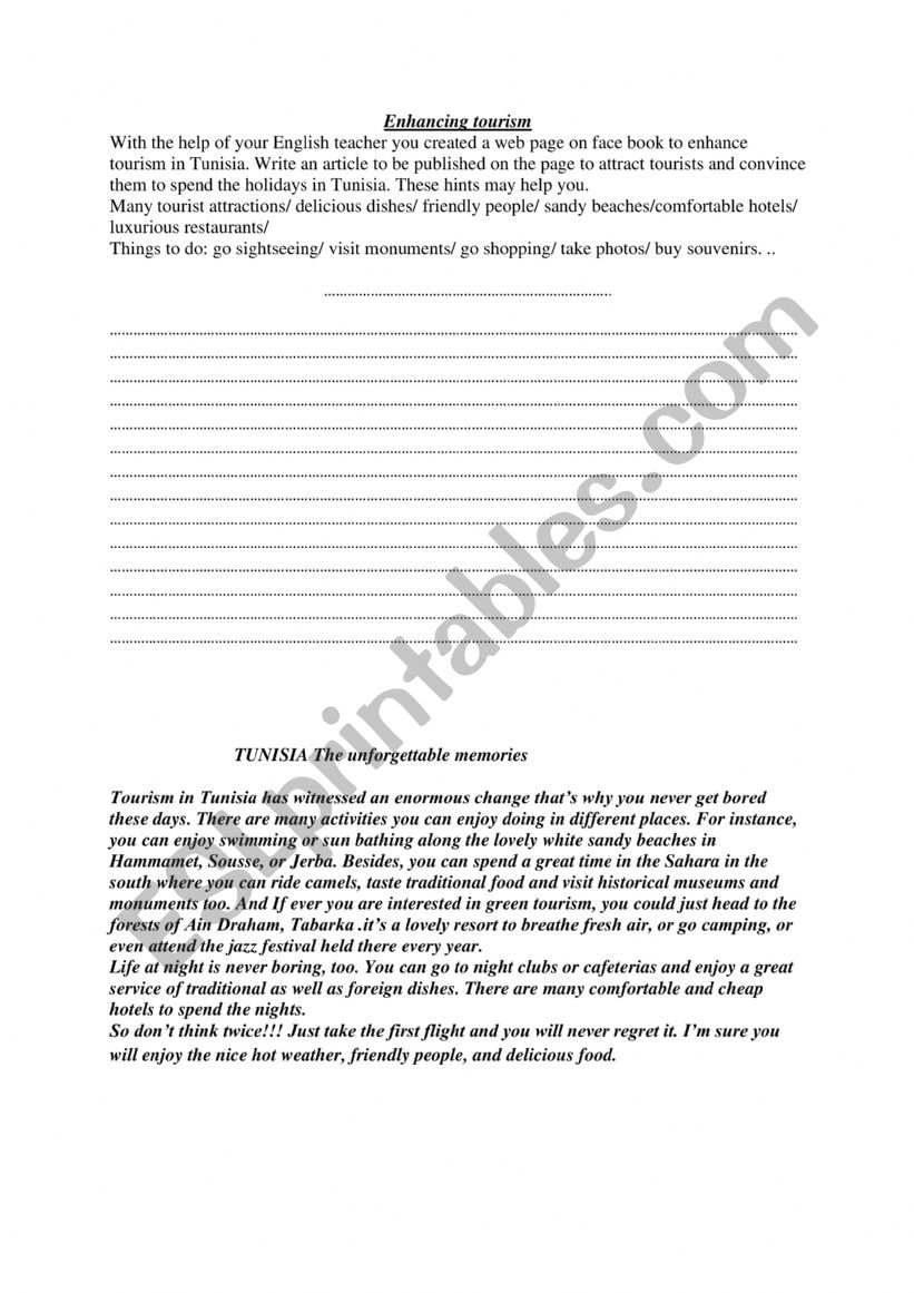 writing topics worksheet