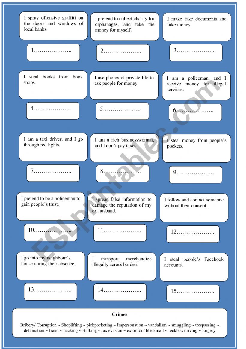 legal document worksheet