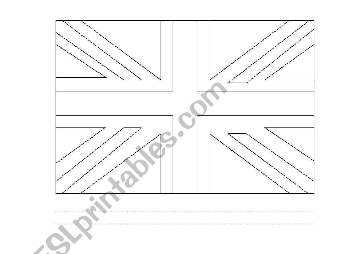 Union Jack flag worksheet