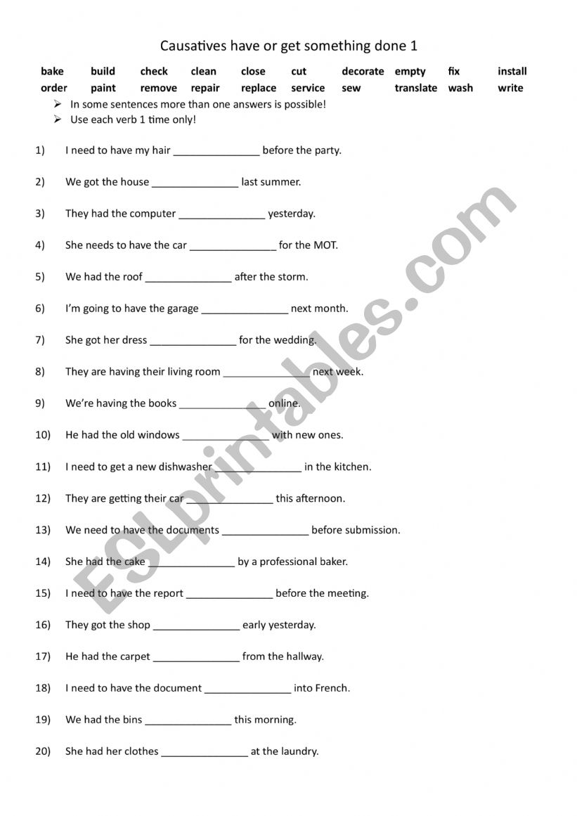 Causatives have /  get something done 1