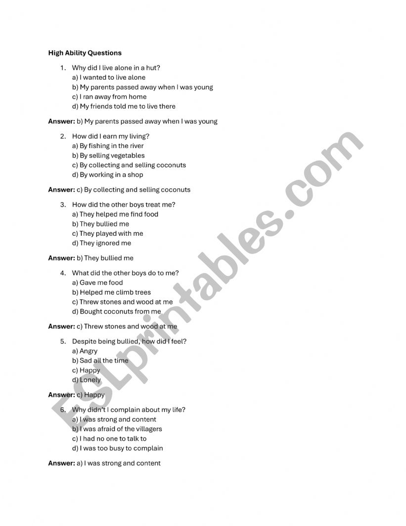 Buyung Year 3 worksheet