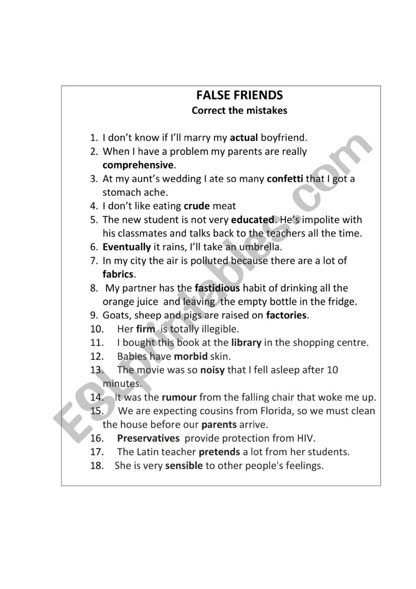 False friends (Italian-English)