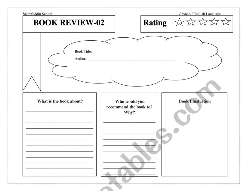 Book Review worksheet