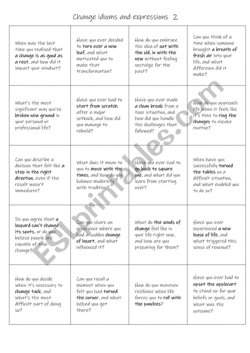 B1+-C1 Change idioms and expressions  2