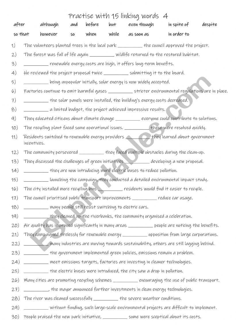 A2+-B1 Practise with 15 linking words  4