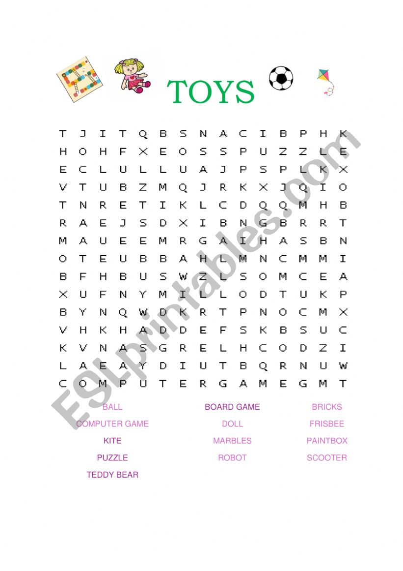 VOCABULARY TOYS worksheet