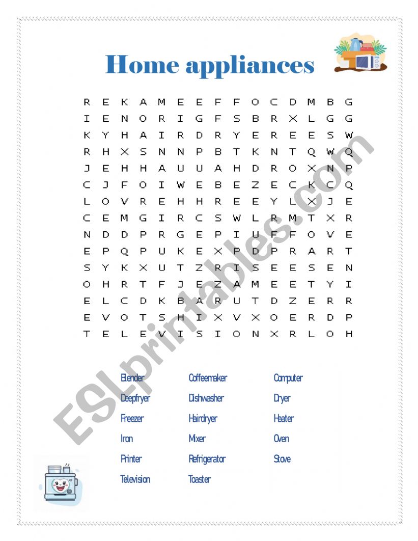 HOME APPLIANCES worksheet
