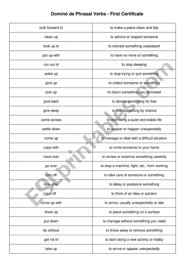 phrasal verbs worksheet