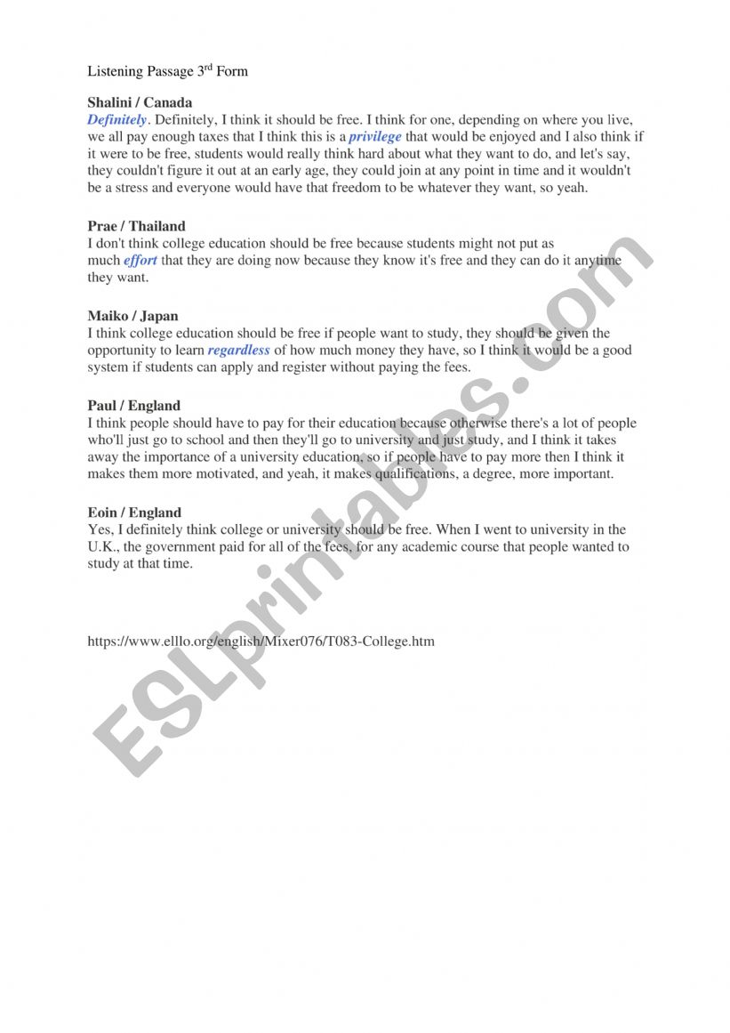 3rd form mid term test 3 worksheet