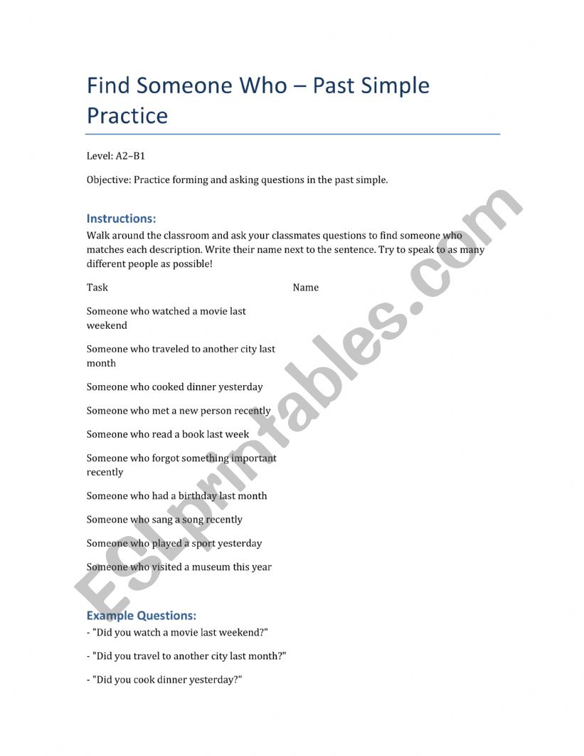 who is who idea practice worksheet