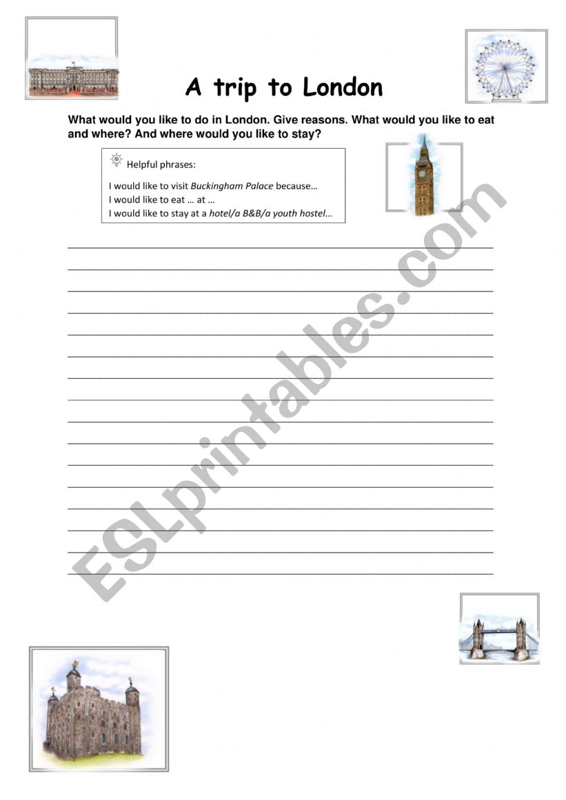 A trip to LOndon worksheet